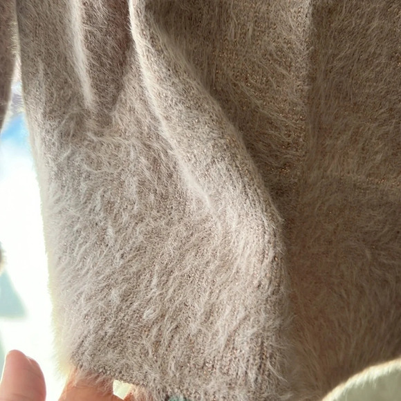 Marled Reunited Clothing Sweater Womens Pink Gold Metallic Scoop Neck Lg - Picture 5 of 11